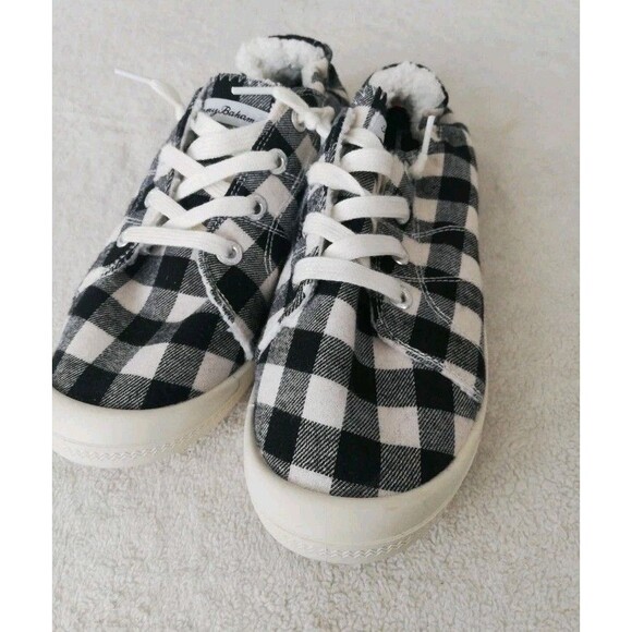 Tommy Bahama Womens Size 7 Canvas Memory Foam Casual Shoe Black Cream Preloved - Picture 5 of 16